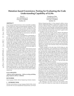 Mutation-based Consistency Testing for Evaluating the Code Understanding
  Capability of LLMs