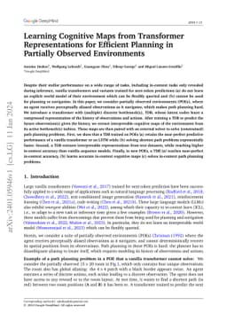 Learning Cognitive Maps from Transformer Representations for Efficient
  Planning in Partially Observed Environments