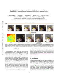 Fast High Dynamic Range Radiance Fields for Dynamic Scenes
