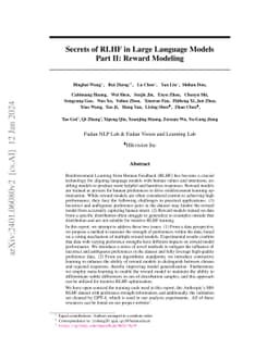Secrets of RLHF in Large Language Models Part II: Reward Modeling