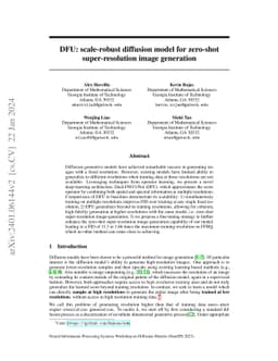 DFU: scale-robust diffusion model for zero-shot super-resolution image
  generation