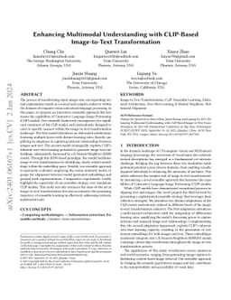 Enhancing Multimodal Understanding with CLIP-Based Image-to-Text
  Transformation