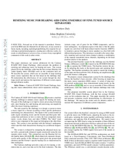 Remixing Music for Hearing Aids Using Ensemble of Fine-Tuned Source
  Separators