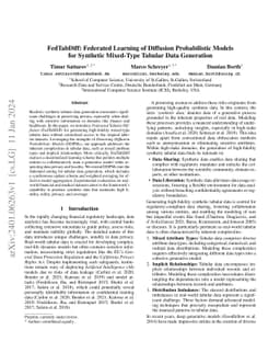 FedTabDiff: Federated Learning of Diffusion Probabilistic Models for
  Synthetic Mixed-Type Tabular Data Generation