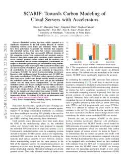 SCARIF: Towards Carbon Modeling of Cloud Servers with Accelerators