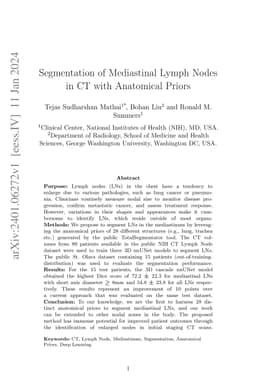 Segmentation of Mediastinal Lymph Nodes in CT with Anatomical Priors