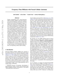Frequency-Time Diffusion with Neural Cellular Automata