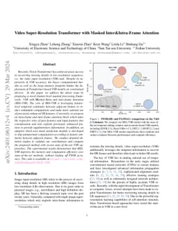 Video Super-Resolution Transformer with Masked Inter&Intra-Frame
  Attention