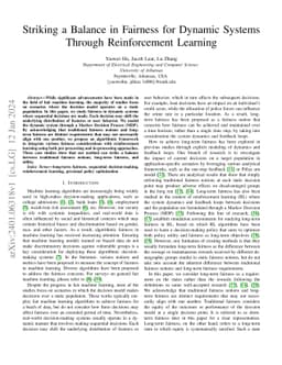 Striking a Balance in Fairness for Dynamic Systems Through Reinforcement
  Learning