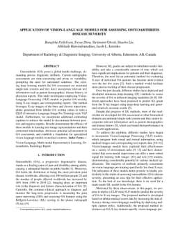 Application Of Vision-Language Models For Assessing Osteoarthritis
  Disease Severity
