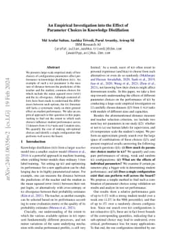 An Empirical Investigation into the Effect of Parameter Choices in
  Knowledge Distillation