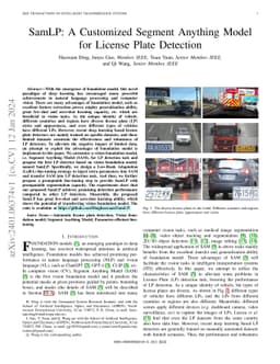 SamLP: A Customized Segment Anything Model for License Plate Detection