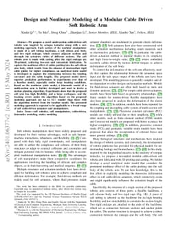 Design and Nonlinear Modeling of a Modular Cable Driven Soft Robotic Arm