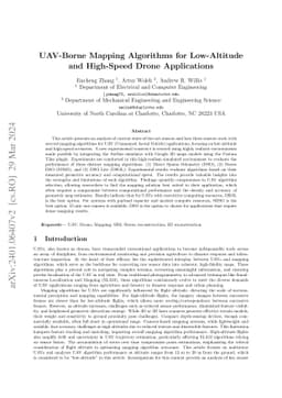 UAV-Borne Mapping Algorithms for Low-Altitude and High-Speed Drone
  Applications