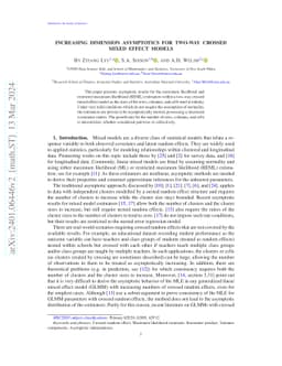 Increasing dimension asymptotics for two-way crossed mixed effect models