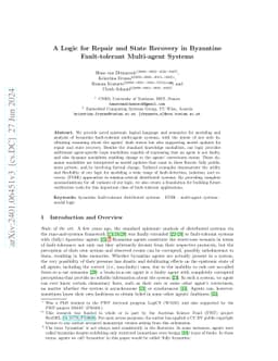 A Logic for Repair and State Recovery in Byzantine Fault-tolerant
  Multi-agent Systems