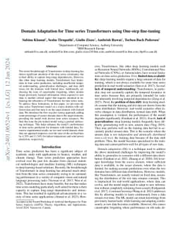Domain Adaptation for Time series Transformers using One-step
  fine-tuning