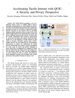 Accelerating Tactile Internet with QUIC: A Security and Privacy
  Perspective