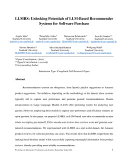 LLMRS: Unlocking Potentials of LLM-Based Recommender Systems for
  Software Purchase