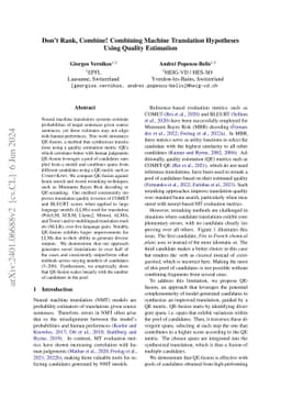 Don't Rank, Combine! Combining Machine Translation Hypotheses Using
  Quality Estimation
