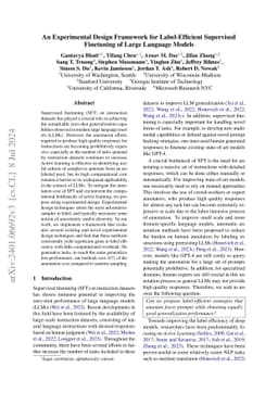 An Experimental Design Framework for Label-Efficient Supervised
  Finetuning of Large Language Models