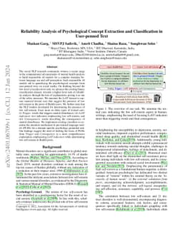 Reliability Analysis of Psychological Concept Extraction and
  Classification in User-penned Text