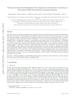 Solving the Discretised Multiphase Flow Equations with Interface
  Capturing on Structured Grids Using Machine Learning Libraries