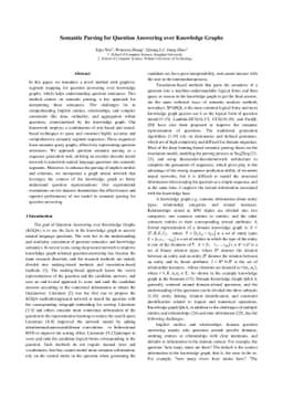 Semantic Parsing for Question Answering over Knowledge Graphs