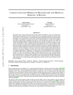 Large language models in healthcare and medical domain: A review