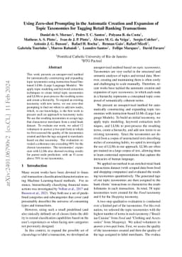 Using Zero-shot Prompting in the Automatic Creation and Expansion of
  Topic Taxonomies for Tagging Retail Banking Transactions