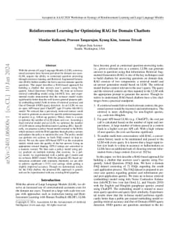 Reinforcement Learning for Optimizing RAG for Domain Chatbots