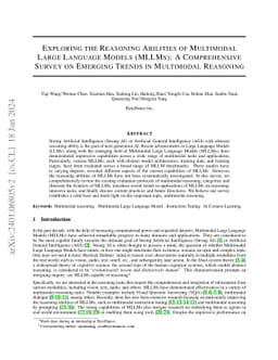 Exploring the Reasoning Abilities of Multimodal Large Language Models
  (MLLMs): A Comprehensive Survey on Emerging Trends in Multimodal Reasoning