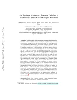 An EcoSage Assistant: Towards Building A Multimodal Plant Care Dialogue
  Assistant