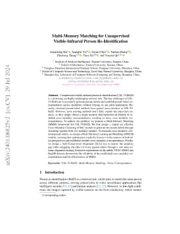 Multi-Memory Matching for Unsupervised Visible-Infrared Person
  Re-Identification