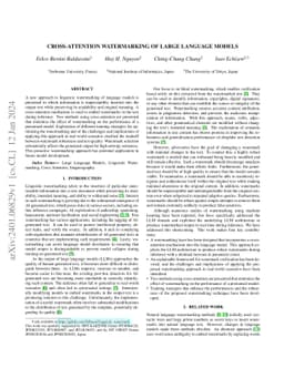 Cross-Attention Watermarking of Large Language Models