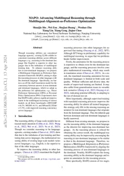 MAPO: Advancing Multilingual Reasoning through Multilingual
  Alignment-as-Preference Optimization
