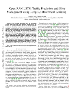 Open RAN LSTM Traffic Prediction and Slice Management using Deep
  Reinforcement Learning