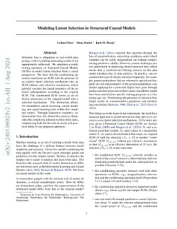 Modeling Latent Selection with Structural Causal Models