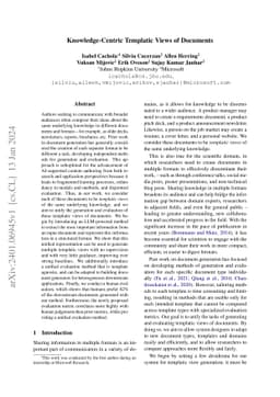 Knowledge-Centric Templatic Views of Documents