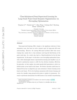 Class-Imbalanced Semi-Supervised Learning for Large-Scale Point Cloud
  Semantic Segmentation via Decoupling Optimization