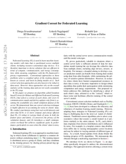 Gradient Coreset for Federated Learning