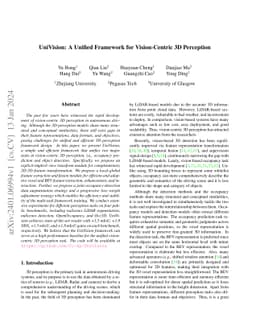 UniVision: A Unified Framework for Vision-Centric 3D Perception