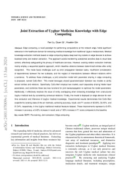 Joint Extraction of Uyghur Medicine Knowledge with Edge Computing