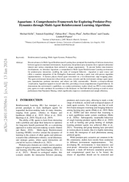 Aquarium: A Comprehensive Framework for Exploring Predator-Prey Dynamics
  through Multi-Agent Reinforcement Learning Algorithms