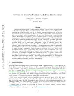 Inference for Synthetic Controls via Refined Placebo Tests