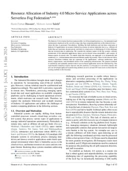 Resource Allocation of Industry 4.0 Micro-Service Applications across
  Serverless Fog Federation