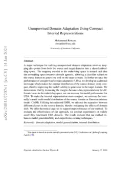 Unsupervised Domain Adaptation Using Compact Internal Representations