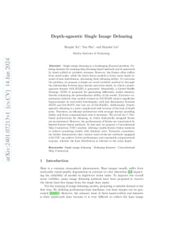 Depth-agnostic Single Image Dehazing