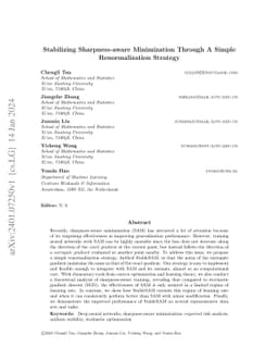Stabilizing Sharpness-aware Minimization Through A Simple
  Renormalization Strategy