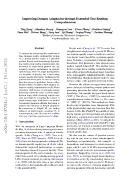 Improving Domain Adaptation through Extended-Text Reading Comprehension